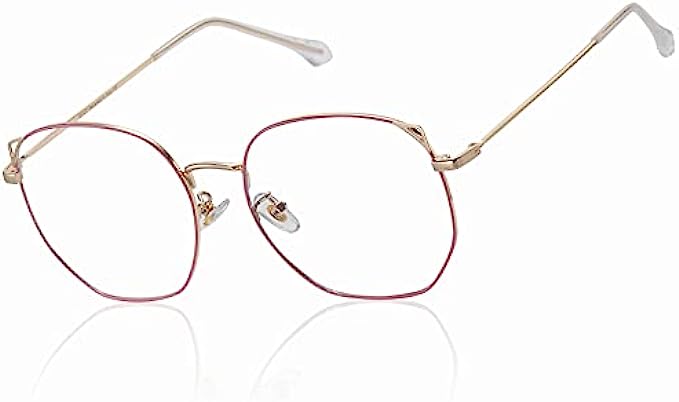 DUCO Blue Light Glasses for Women Men Computer Blue Ray Blocking Glasses Cute Retro Round Eyeglasses Frame 8217