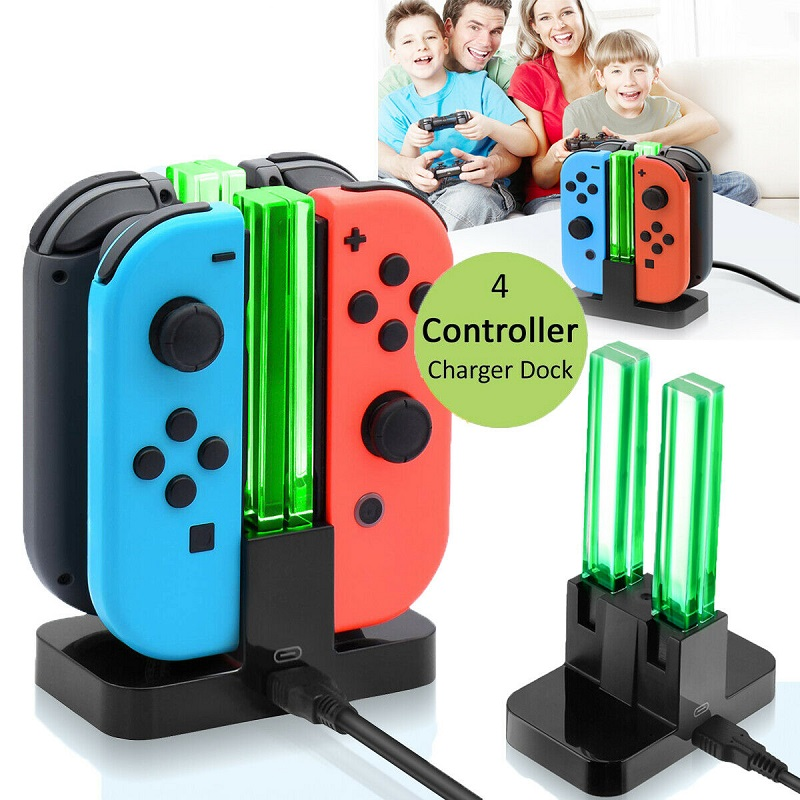 Nintend Switch 4 Controller Charger LED Indicator Charging Dock Station for Nitendo Switch Nintendoswitch NS Joy-con Accessories