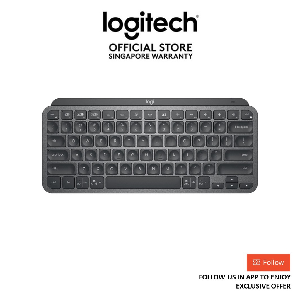 Logitech MX Keys Mini Minimalist Wireless Illuminated Keyboard, Compact, Bluetooth, Backlit, USB-C - EBL (ready stocks)