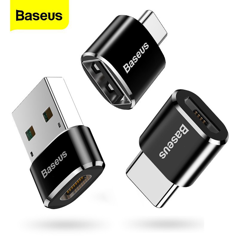 Baseus Micro USB Type C Adapter OTG Converter Male to Female Charger Plug Adapter