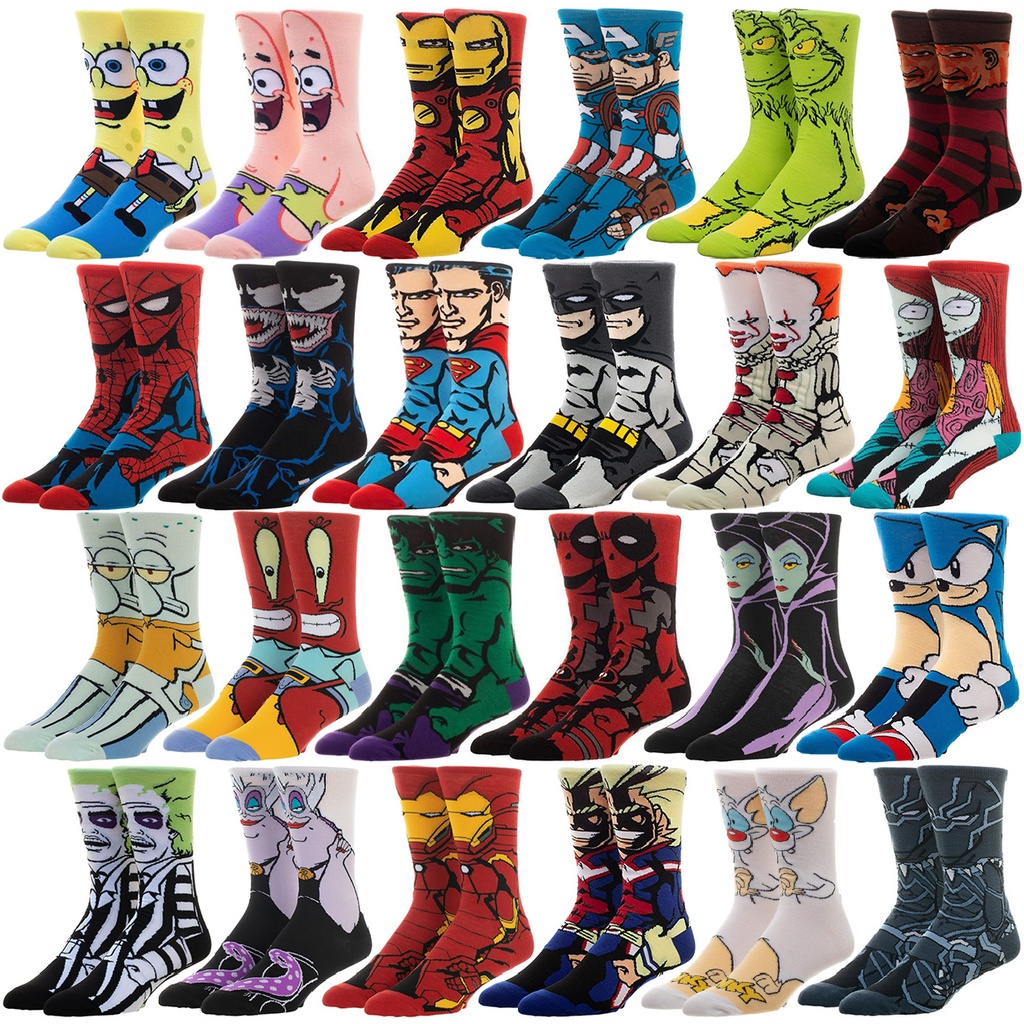 Movie Deadpool Sock Marvel Avengers Superman Venom Rabbit Men Casual Cotton Socks Comfortable Funny