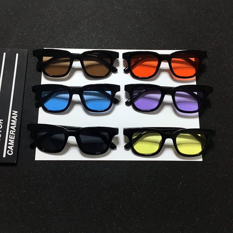 Korea Unisex Sunglasses Sunglasses Square V Colorful Glasses Women Tinted lens Couple sunglasses
