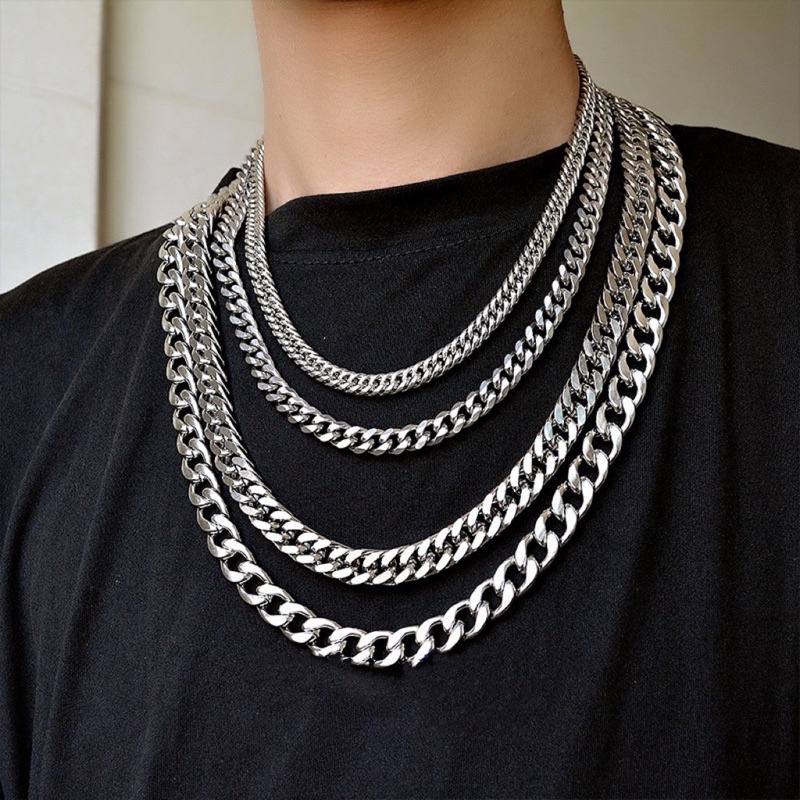 SG STOCK Titanium Steel street style Necklace Stainless Steel Jewelry Gift Chain men's accessories