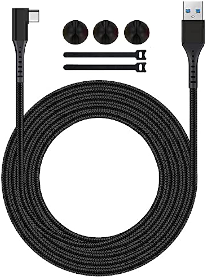 Quest Link Cable 16FT Compatible with Oculus/Meta Quest 2,VR Cable Compatible for Oculus/Meta Quest 2/1 Headset,USB 3.0 A to C,High Speed Data Transfer & Fast Charging,Durable Nylon Braided.