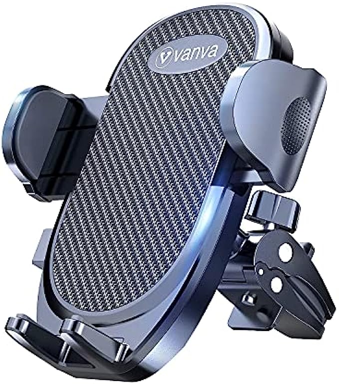 vanva [ Military-Grade Protection ] Universal Air Vent Car Mount, [ Big Phones & Thick Case Friendly ] Cell Phone Holder for Car Hands Free Clamp Cradle Vehicle Compatible with All Apple iPhone