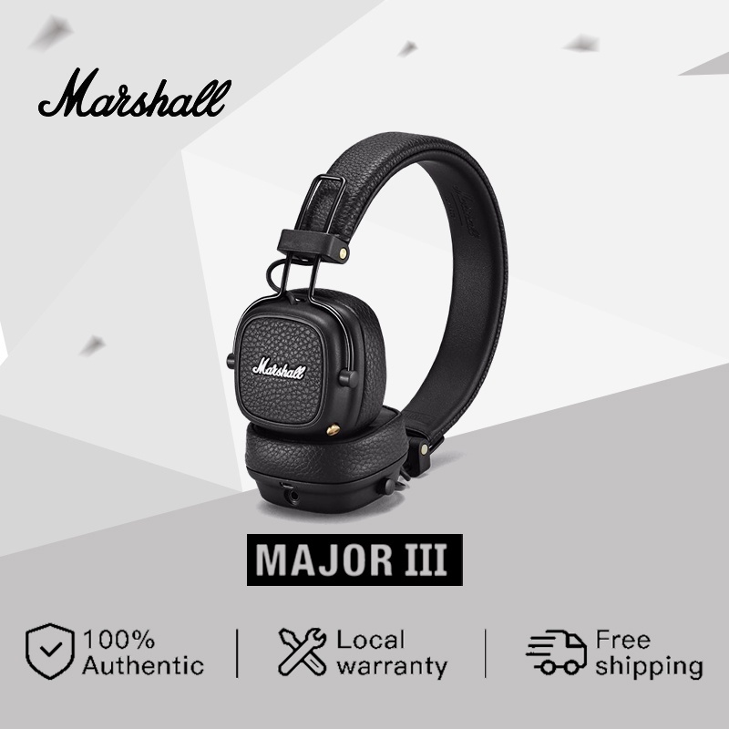 Marshall Major 3 III Wireless Bluetooth On Ear Headphones with Mic Headset Deep Bass Headsets