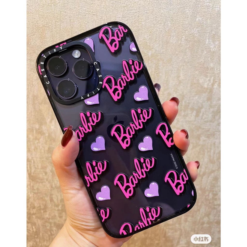 2023 New Style Barbie Princess English Love Transparent Apple 14/13promax Phone Case 12/11pro Air Cushion xr/xs Soft Case 7p/8p
