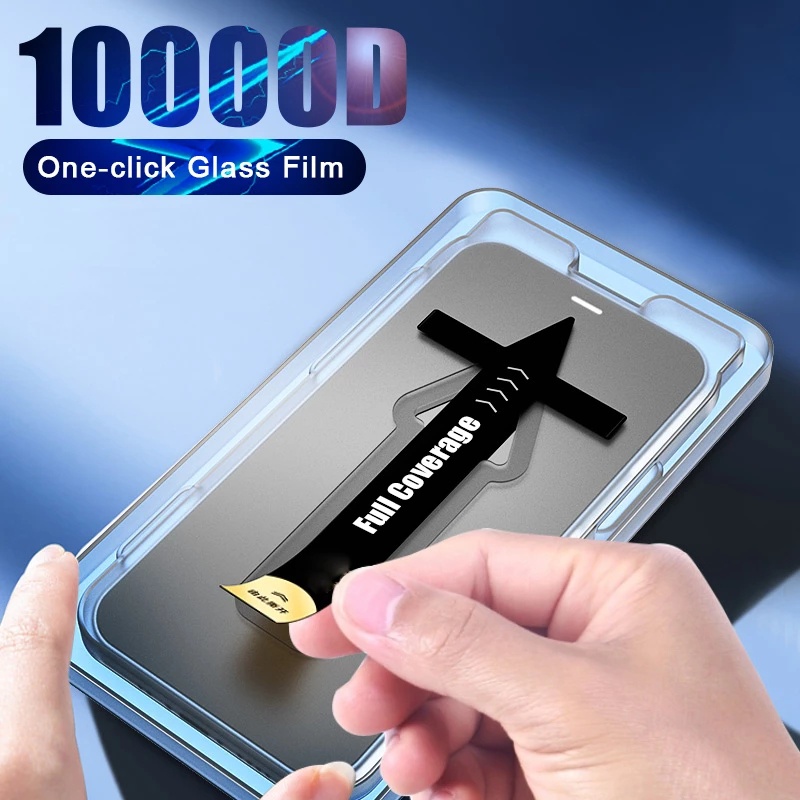 One-click installation Tempered Glass For iPhone 14 13 11 12 Pro Max Screen Protector Full Cover Glass Film for iPhone 13