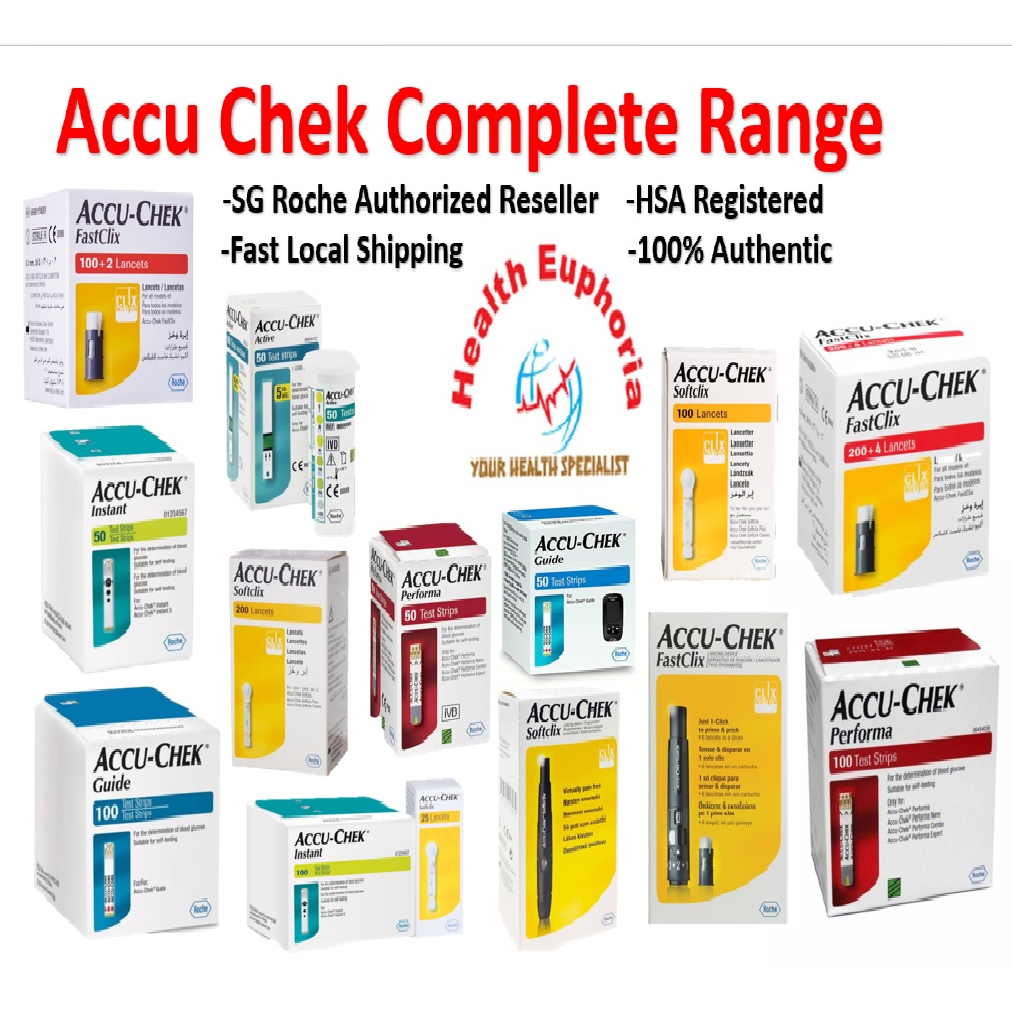 Accu Chek Test Strips & Lancets *Guide*Active*Performa*Instant*Fastclix*Softclix*