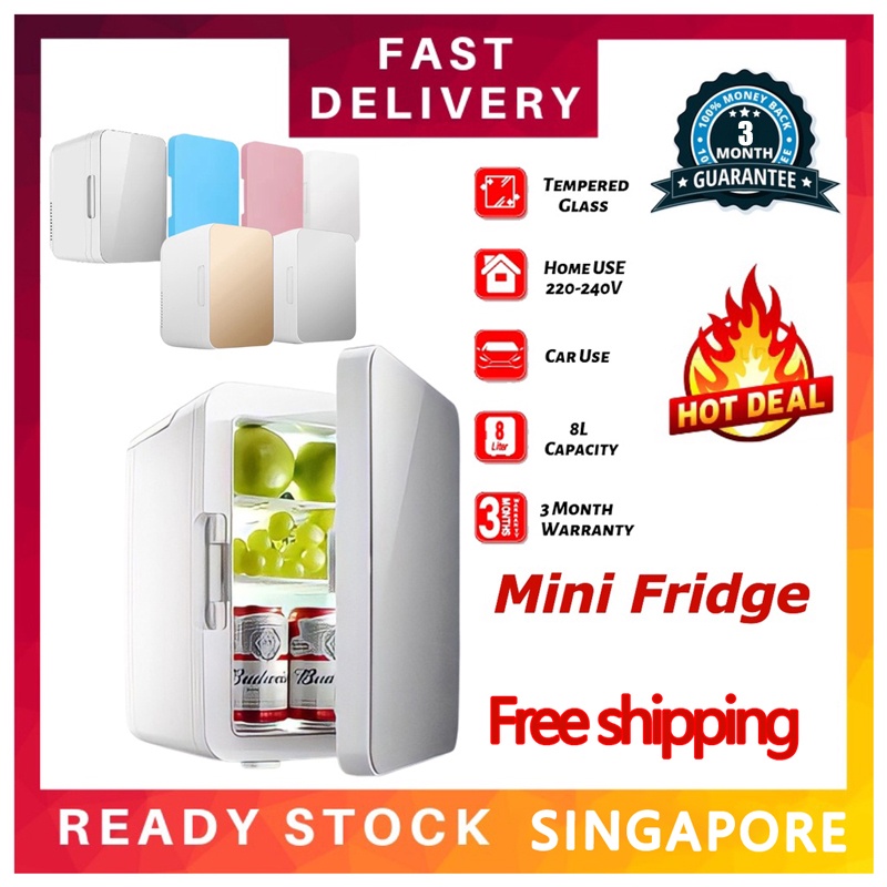 ⭐?? MINI Fridge 8L/Multipurpose Portable Mini Fridge , Outdoor/Indoor mini fridge,peti sejuk/ Panas Fungsi peti sejuk