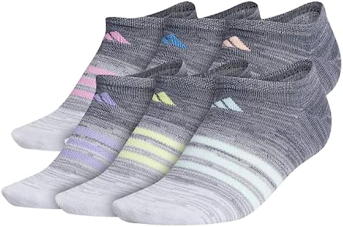 adidas womens Superlite Space Dye No Show Socks (6-pair)