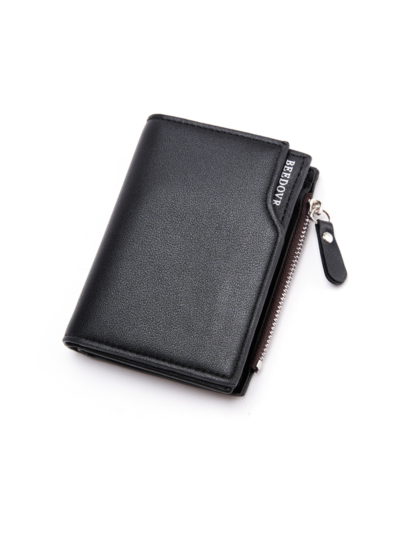 Cross-border Supply 2023 Men's New Style Zipper Short Wallet Multi-Card Slot Fashion Vertical Mini Snap Coin Purse