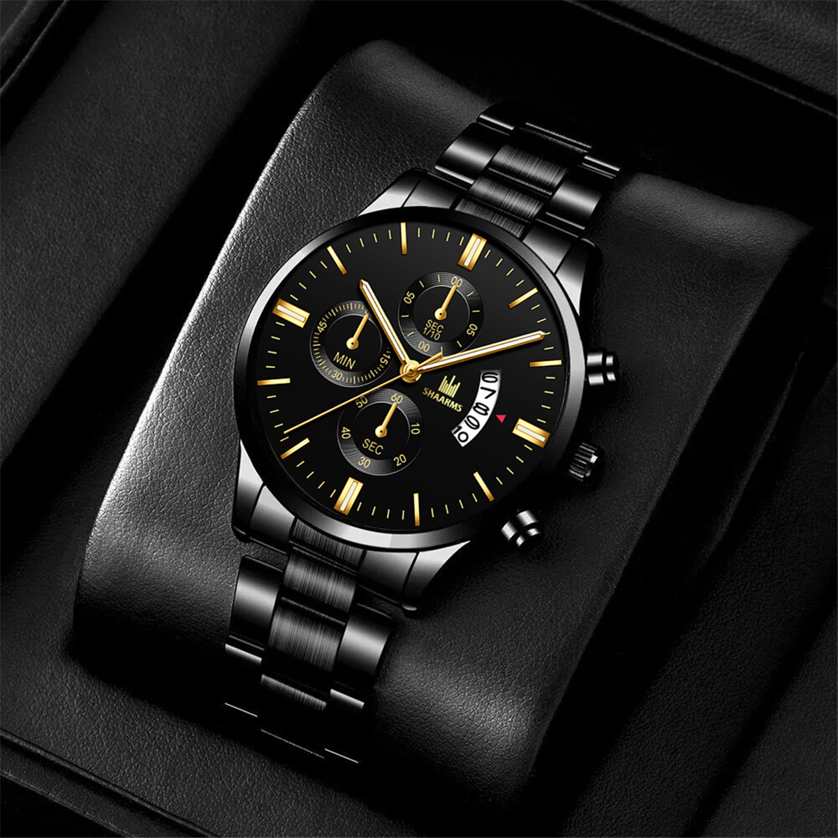 1 Men's Fashion Trend All-Match Steel Band Calendar Business Watch