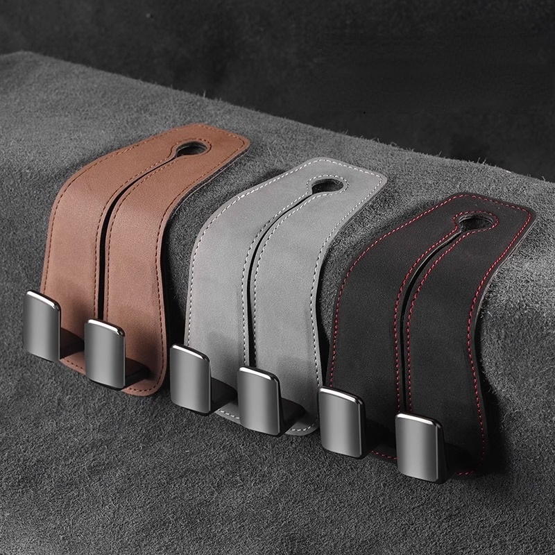 Car Hook for Car Interior Car Accessories Bag Hook Holder Double Hook for Benz Audi Toyota Leather Small Hook 汽车座椅双挂钩