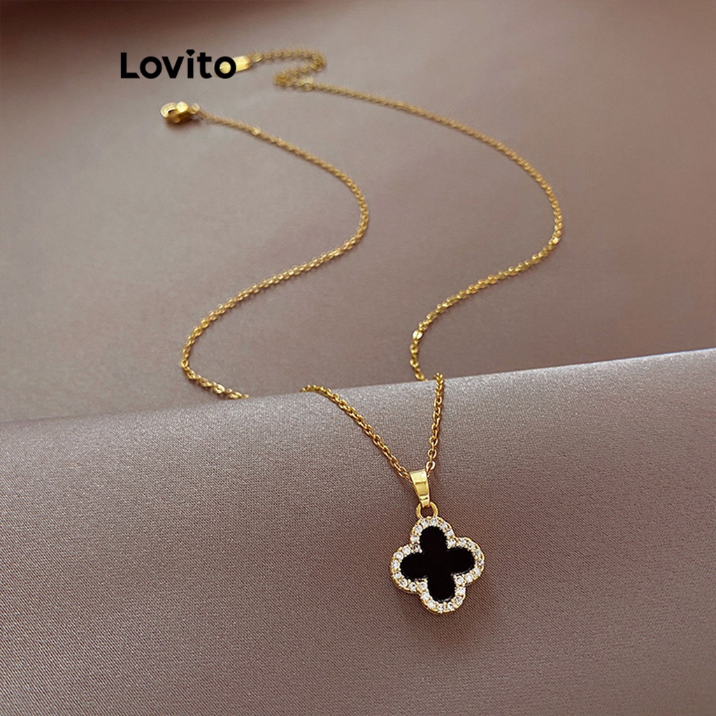 Lovito Casual Floral Temperament Necklaces for Women LFA03222 (Gold/Silver)