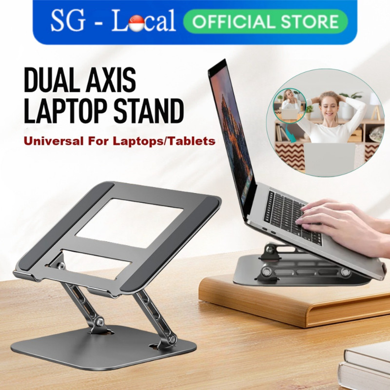 SG Local - Laptop Stand Portable Aluminum Adjustable Height Stable and Non Slip Design Suitable for All Laptops