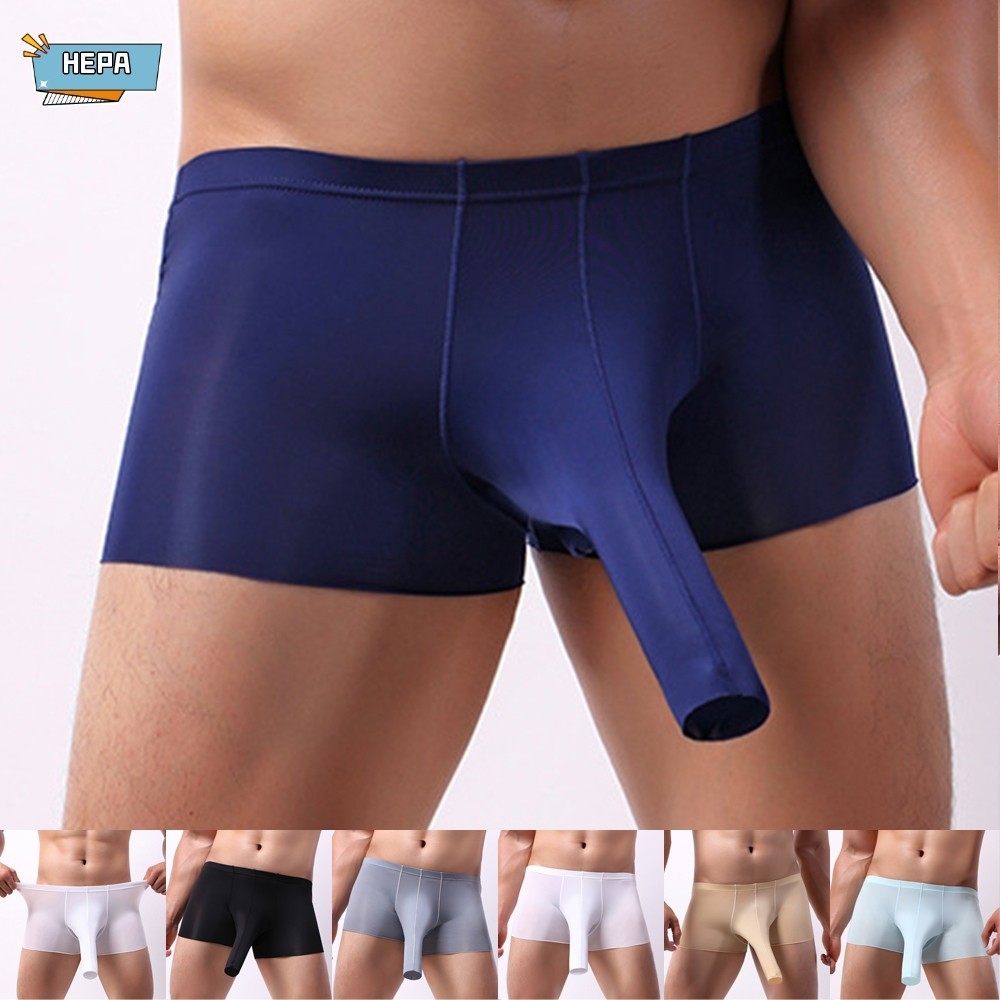 【HEPA】 Men's Mid-Rise Sexy Boxer Briefs Elephant Nose Breathable Comfortable Underpants