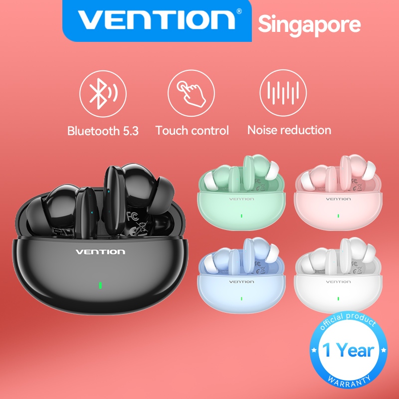 Vention Earbuds Bluetooth Earphones TWS V5.3 Headphones Waterproof Wireless Gaming Headset Black Compatible with iP 11 1