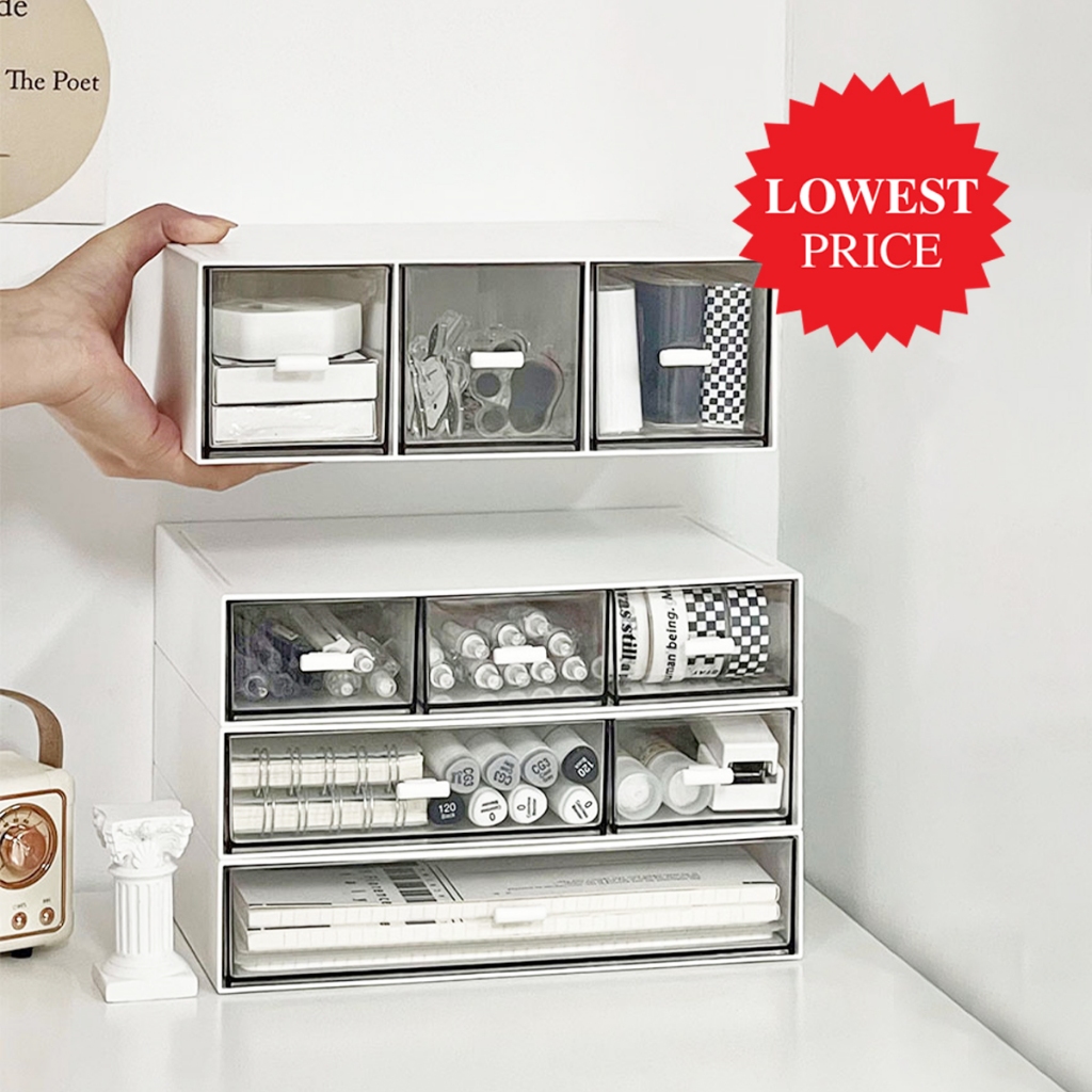 Desk Organiser Stationery Organizer Stackable Desktop organiser drawer organizer In white color SG Reliable Seller