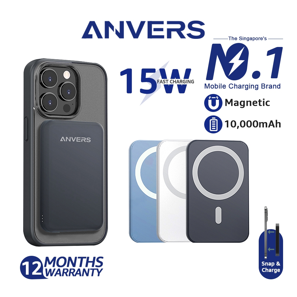 Anvers Magnetic Wireless Power Bank - M.S, Battery Pack Powerbank Portable Charger for iPhone 18/14/13/12