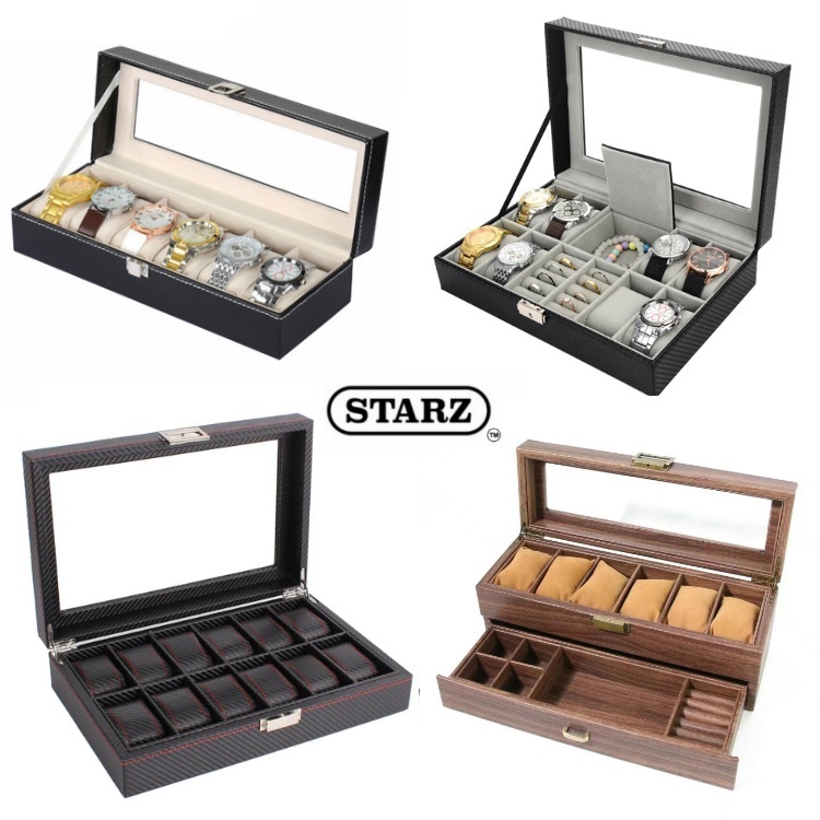 STARZ - 100 Assorted Models - 2 to 24 Slots Watch Storage Organizer Display Storage Box , Watch Case