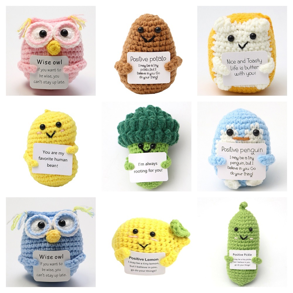 SMALL size Emotional Support Positive Potatoes Crochet Pickle Knitted Graduation Knitting Christmas Day Gift