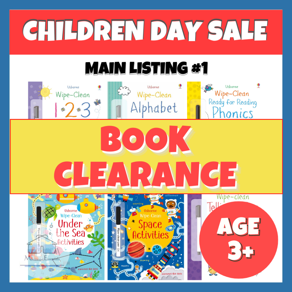 [CLEARANCE] Usborne Wipe Clean Books #1 Children Early Educational Fun Activity Book Kids Children Day Present Gift