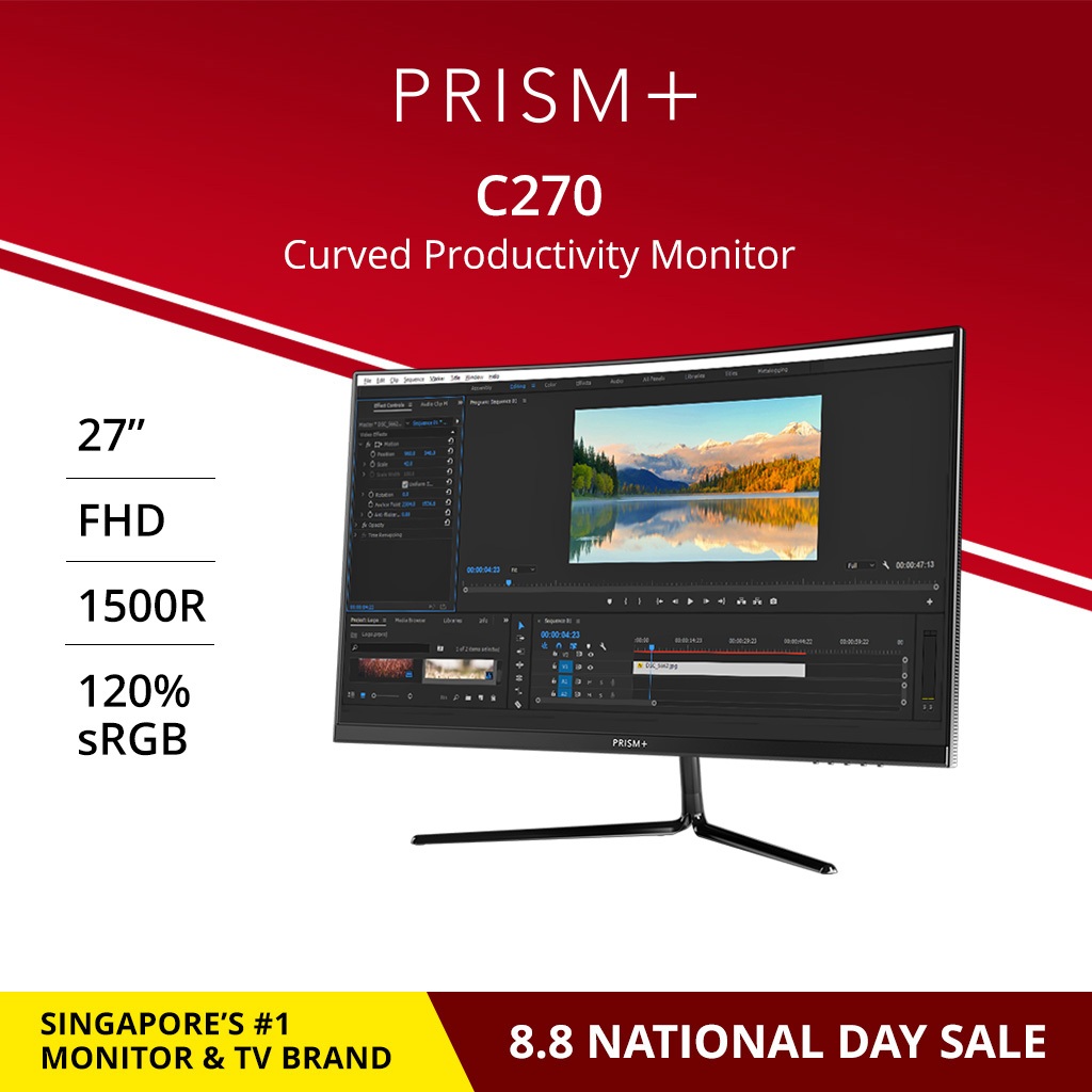 PRISM+ C270 | 27" 100Hz 1500R Curved Productivity Monitor Gaming Monitor [1920 x 1080]