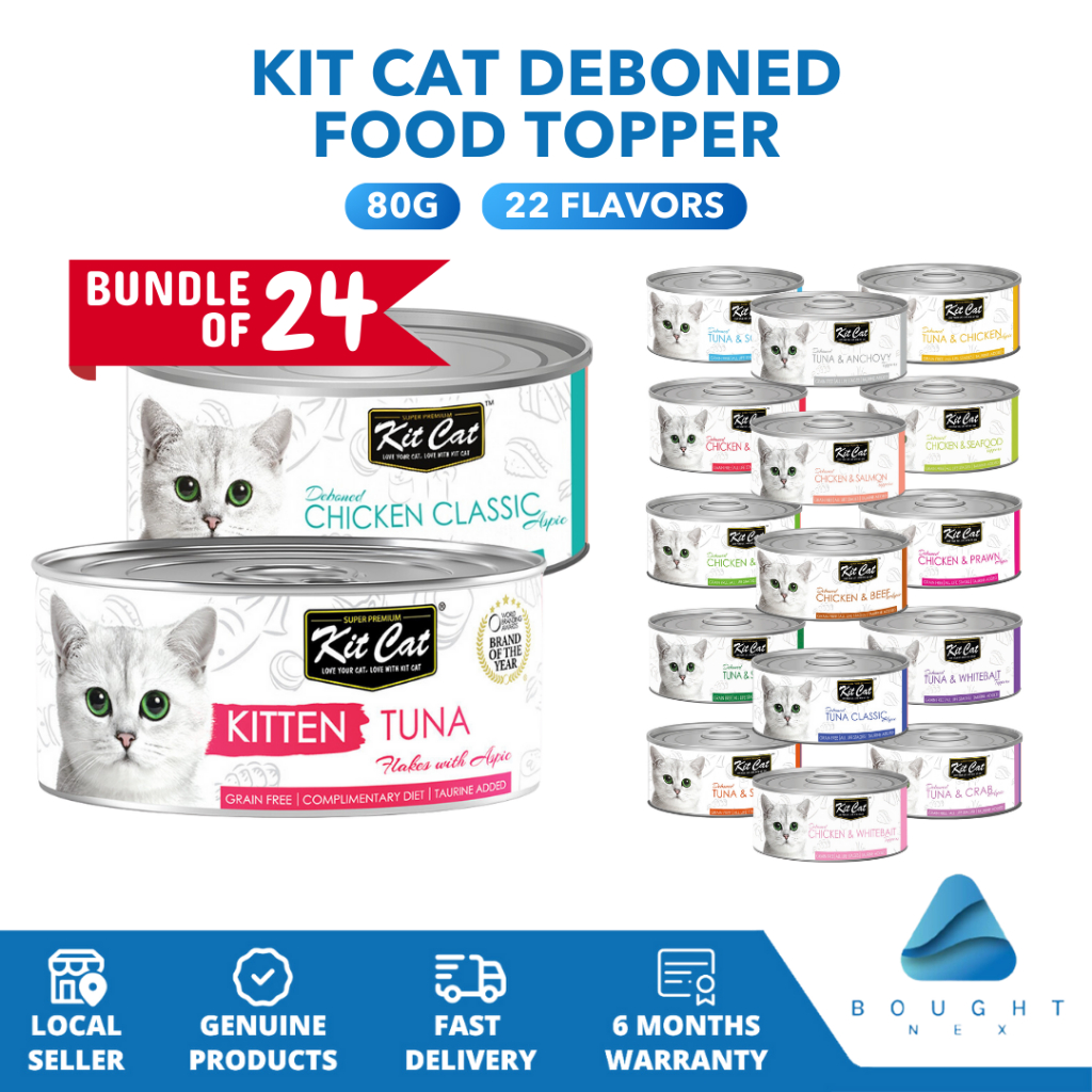 [Bundle of 24] Aixia Kin Can Cat Wet Food 70g - Tuna, Chicken, Beef & Whitebait in Rich Sauce