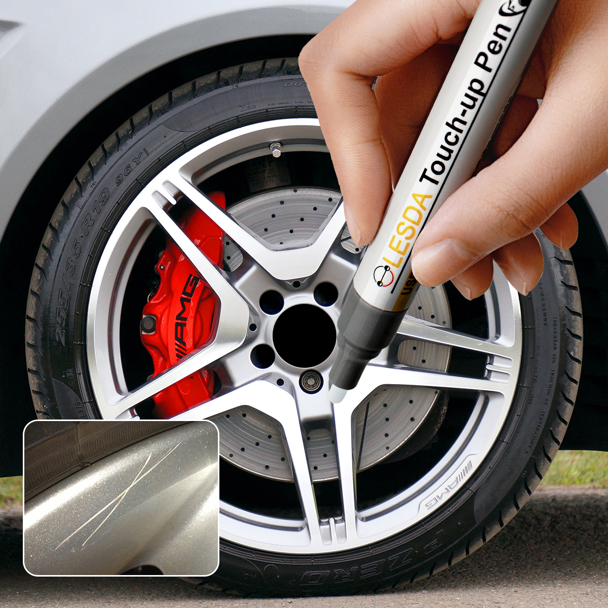 Rim Touch Up Paint - Wheel Repair Curb Rash, Quick and Easy Wheel Scratch Repair, Rim Paint For Car Wheel Repair